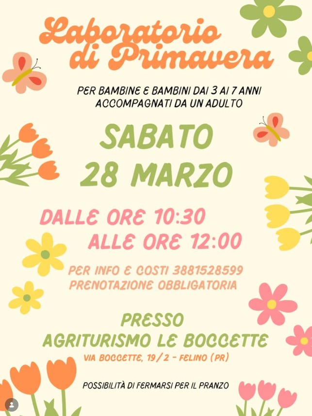 Cosa fare con i bambini a Parma e Felino Laboratorio di Primavera